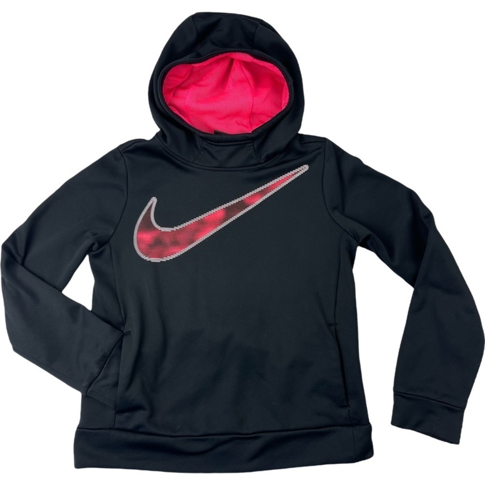 ✅ Nike Junior Dri fit High neck hordes black pink hoodie sweatshirt size M